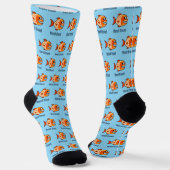 Funny Cartoon Fish Ocean Puff Socken (Gewinkelt)