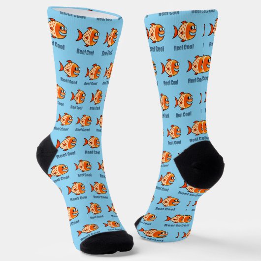 Funny Cartoon Fish Ocean Puff Socken (Gewinkelt)