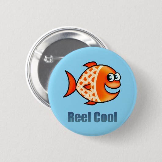 Funny Cartoon Fish Ocean Pun Button (Vorne & Hinten)