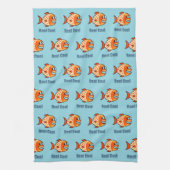 Funny Cartoon Fish Ocean Pun Geschirrtuch (Vertikal)