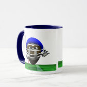 Funny Cartoon Football in einem Helm Tasse (Vorderseite Links)