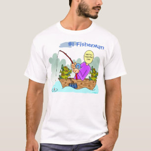 Funny Cartoon Foto Fisherman Tshirt
