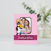 Funny Cartoon Foto Hintergrund Postkarte (Stehend Vorderseite)