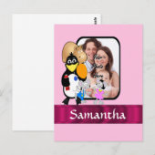 Funny Cartoon Foto Hintergrund Postkarte (Vorne/Hinten)