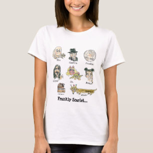 Funny Cartoon Frankie Scarlet Womens T Shirts