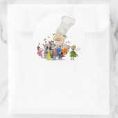 Funny Cartoon Französischer Koch Stickers/Siegel Runder Aufkleber (Tasche)