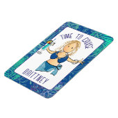 Funny Cartoon Frau in Swimsuit Drink Kreuzfahrt Tü Magnet (Linke Seite)