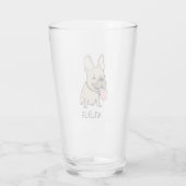 Funny Cartoon French Bulldog Frenchie Personalisie Glas (Rückseite)