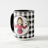 Funny Cartoon Friseur Stylist Weihnachtsgeschenk Tasse (Vorderseite Links)