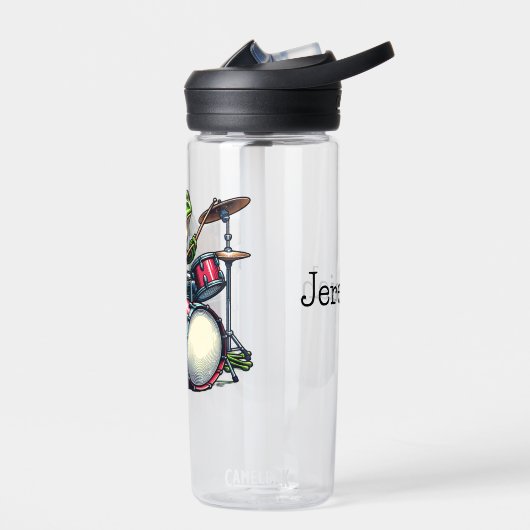 Funny Cartoon Frog spielt Trommeln Trinkflasche (Links)