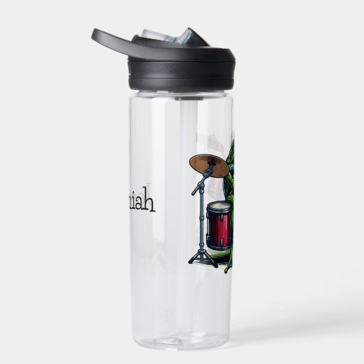 Funny Cartoon Frog spielt Trommeln Trinkflasche (Rechts)