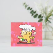 Funny Cartoon | Funny Kitty Koch Postkarte (Stehend Vorderseite)