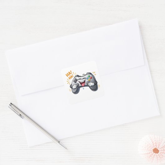Funny Cartoon Game Controller Laughing Sticker (Umschlag)