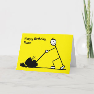 Funny Cartoon Gardener Birthday Karte