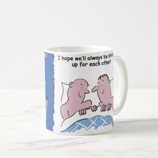 Funny Cartoon Gay Men in Bed Kaffeetasse (VorderseiteRechts)
