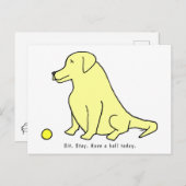 Funny Cartoon Gelbe Labrador für einen Hund mehr N Postkarte (Vorne/Hinten)