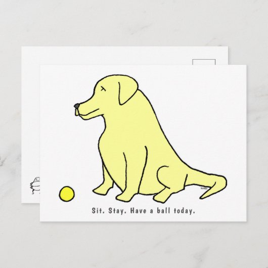 Funny Cartoon Gelbe Labrador für einen Hund mehr N Postkarte (Vorne/Hinten)