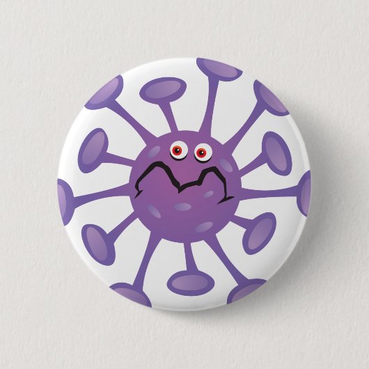 Funny Cartoon Germ Bacteria Button (Vorderseite)