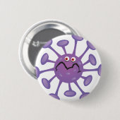 Funny Cartoon Germ Bacteria Button (Vorne & Hinten)