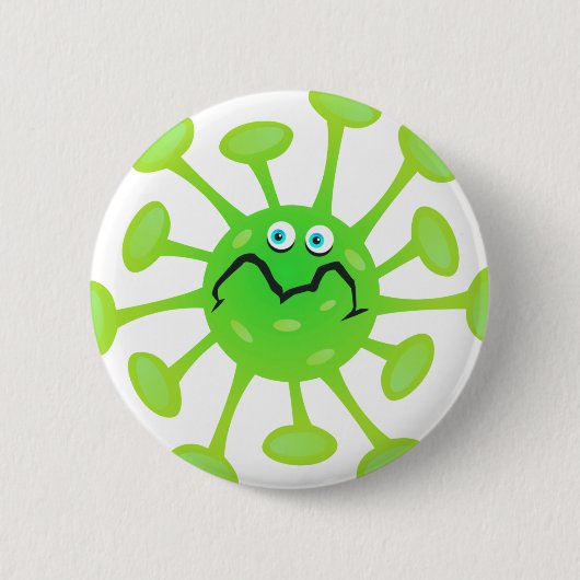 Funny Cartoon Germ Bacteria Button (Vorderseite)