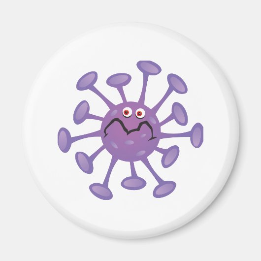 Funny Cartoon Germ Bacteria Magnet (Vorne)