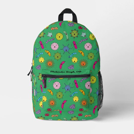Funny Cartoon Germ Bedruckter Rucksack (Vorderseite)