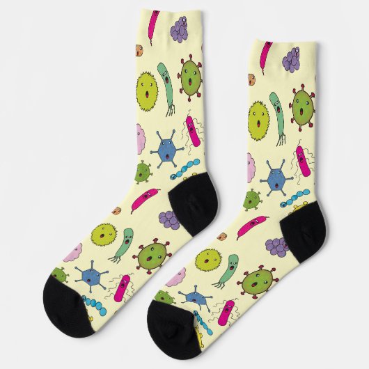 Funny Cartoon Germ Socken (Linkes Detail)