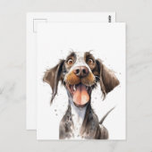 Funny Cartoon German Pointer Dog Postkarte (Vorne/Hinten)