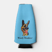 Funny Cartoon German Shepherde Bottle Cooler Flaschenkühler (Vorderseite)