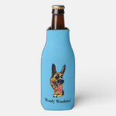 Funny Cartoon German Shepherde Bottle Cooler Flaschenkühler (Flaschenvorderseite)