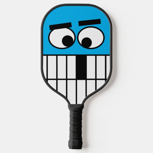 Funny Cartoon Gesicht Pickleball Paddel mit Initia Schläger (Rückseite)