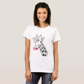 Funny Cartoon Giraffe Print T-Shirt (Vorne ganz)