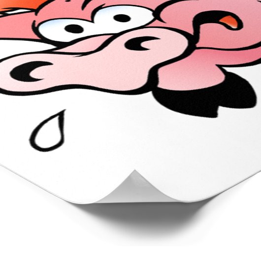 Funny Cartoon Gnome Riding Flying Pig Poster (Ecke)