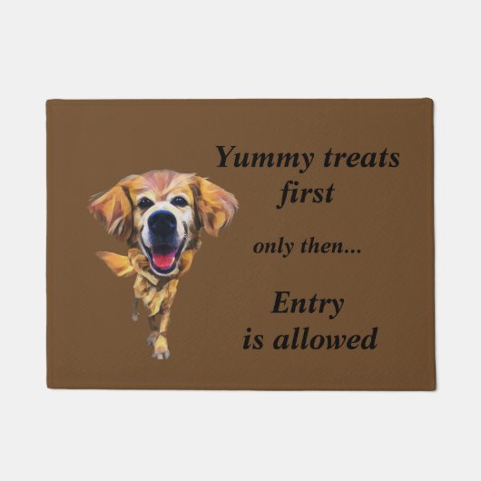 Funny Cartoon Golden Retriever Doormat Fußmatte (Vorderseite)