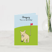 Funny Cartoon Golden Retriever Golf Joke Geburtsta Karte (Vorderseite)