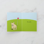 Funny Cartoon Golden Retriever Golf Joke Geburtsta Karte (Innenseite)