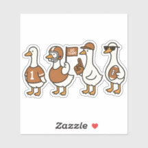 Funny Cartoon Goose Football Sticker - Sportfan