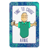 Funny Cartoon Gray Hair Mature Man Cruise Door Magnet (Vertikal)