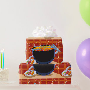 Funny Cartoon GRILLEN Grill mit Tongs und Skewers Geschenkpapier