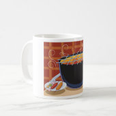 Funny Cartoon GRILLEN Grill mit Tongs und Skewers Kaffeetasse (Vorderseite Links)