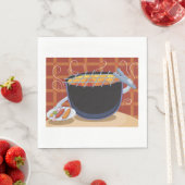 Funny Cartoon GRILLEN Grill mit Tongs und Skewers Serviette (Beispiel)