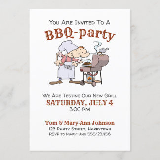 Funny Cartoon GRILLEN Party Einladung