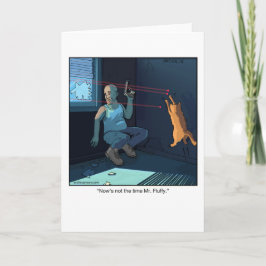 Funny Cartoon Grußkarte - Laser Cat Karte