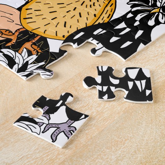 Funny Cartoon Handgezogene Hühner Puzzle (Seite)