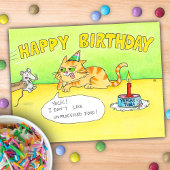 Funny Cartoon Happy Birthday Cat Postkarte