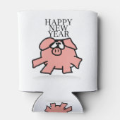 Funny Cartoon Happy Pig Year kann kühler Dosenkühler (Rückseite)