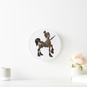Funny Cartoon Horse Clock Runde Wanduhr (Zuhause)