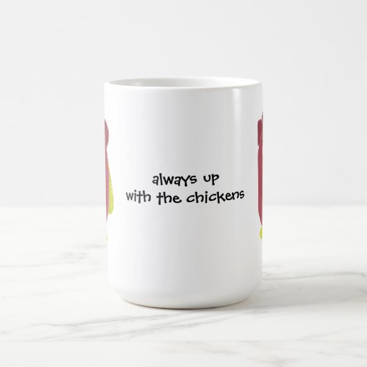 Funny Cartoon Hühnchen mit Sprichwort Kaffeetasse (Mittel)