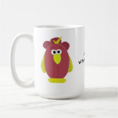 Funny Cartoon Hühnchen mit Sprichwort Kaffeetasse (Links)