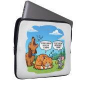Funny Cartoon Hund, Katze und Maus Laptopschutzhülle (Vorne Rechts)